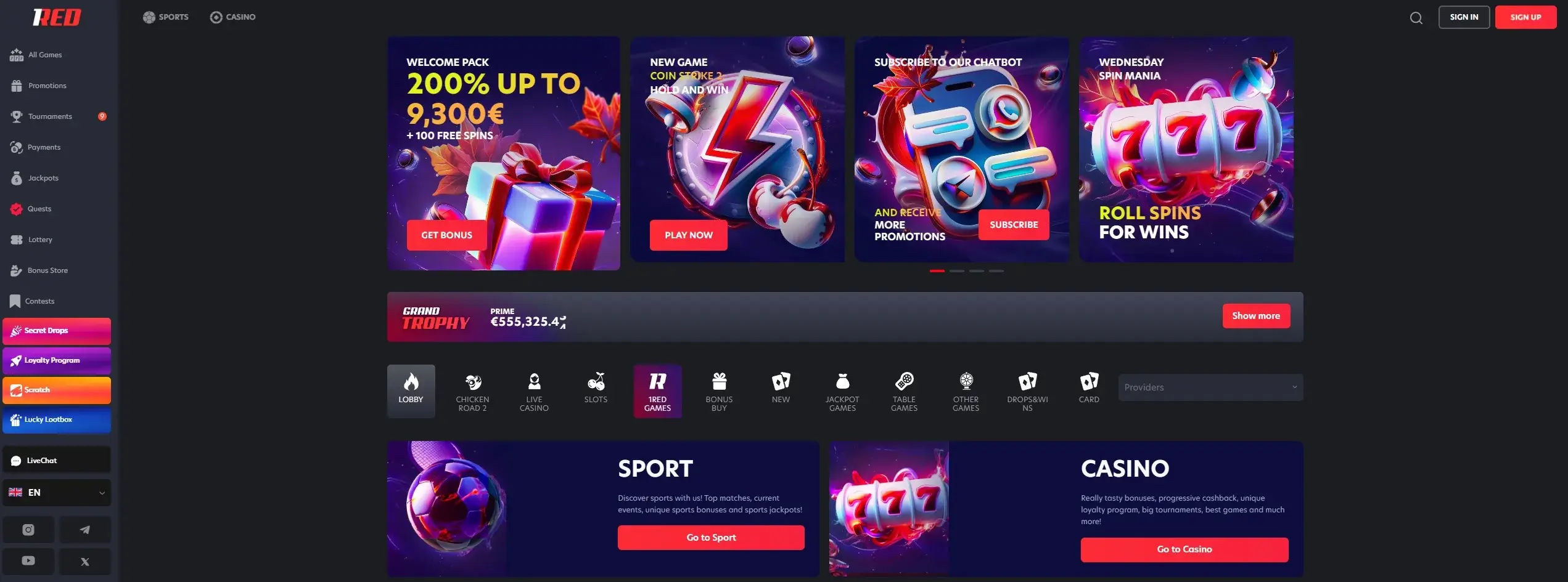 1Red Casino - One Red Casino